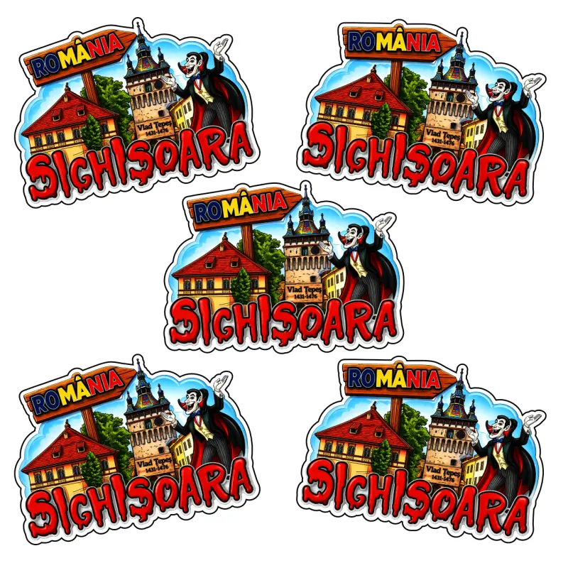Mgs223-dracula, sighisoara, magnet lemn, suvenir gift shop romania, model mgs223